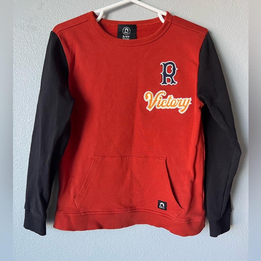Rags to Raches black red orange long sleeve sweatshirt Toddler size 3-4Y